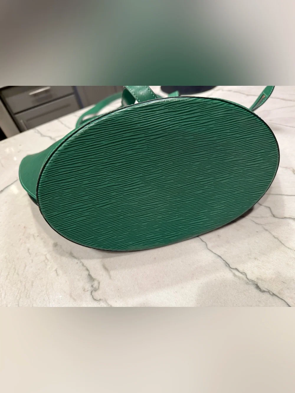 Louis Vuitton Saint Jacques PM Green Epi Leather Tote Shoulder Bag Authentic